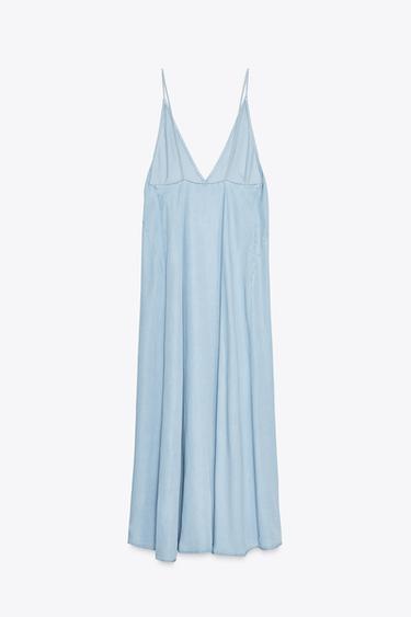 FLOWING MIDI DRESS - Light blue by Zara - Image 6