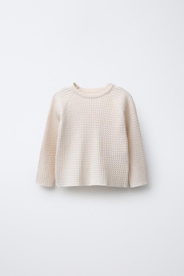 CABLE-KNIT SWEATER - Ecru by Zara