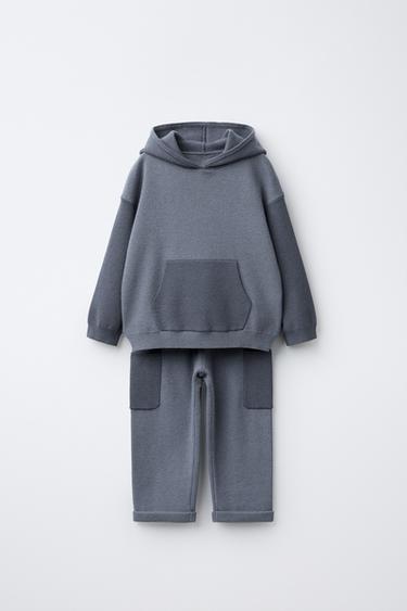 ENSEMBLE SWEAT ET PANTALON DROIT EN MAILLE - Mauve clair de Zara
