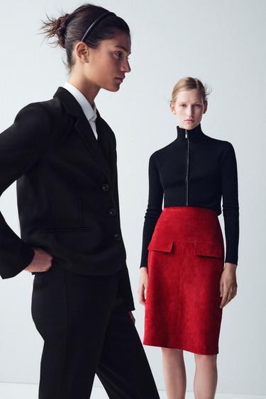 CHAQUETA ENTALLADA PUNTO CANALÉ - Marino de Zara
