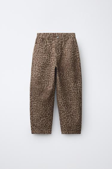 JEANS BAGGY ANIMAL PRINT - Leopardo / Tostado de Zara - Imagen 0
