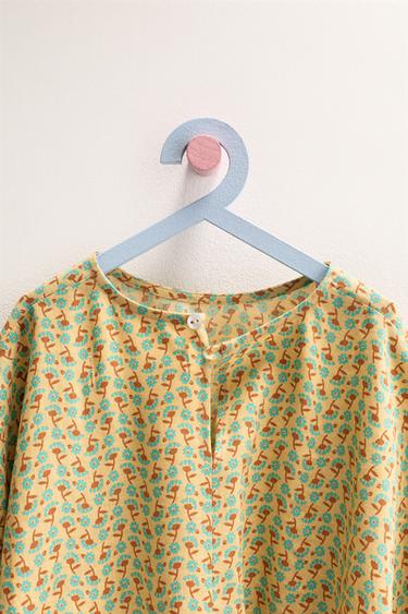 ZARA TIMELESS - TOP OVERSIZE À FLEURS AVEC LIN - Citron vert de Zara - Image 2