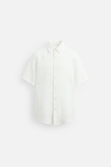 CAMISA 100% LINHO - Branco da Zara