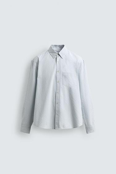 LIMITED EDITION STRIPED SHIRT - Sky blue by Zara