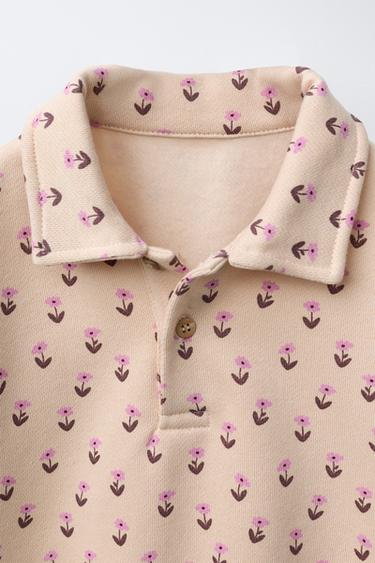 SWEAT POLO FLEURS - Écru moyen de Zara - Image 2