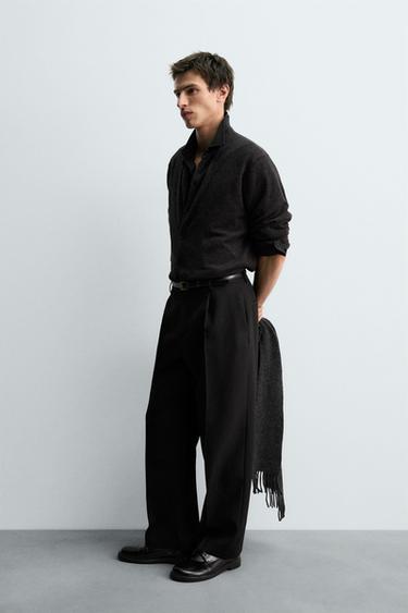 КАРДИГАН ИЗ 100% ШЕРСТИ — Антрацитово-серый от Zara