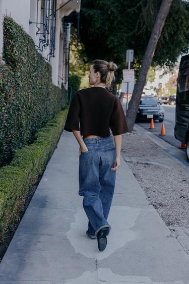 SHORT KNIT CARDIGAN - Dark brown by Zara - Image 2