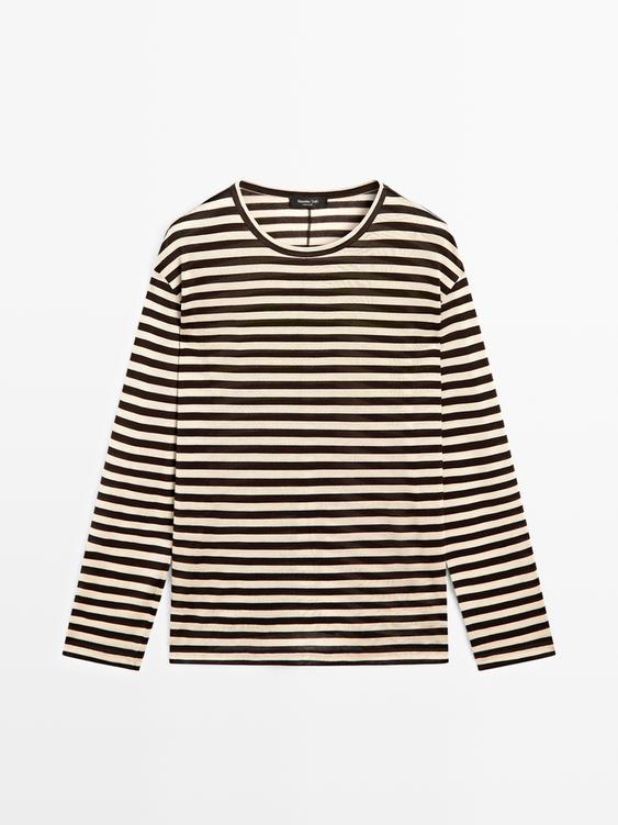 Oversize striped long sleeve T-shirt