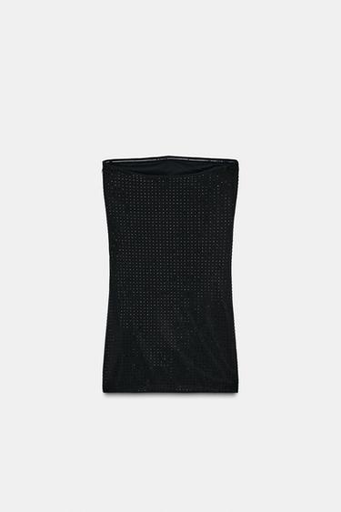 ROBE BUSTIER À BRILLANTS - Noir de Zara - Image 5