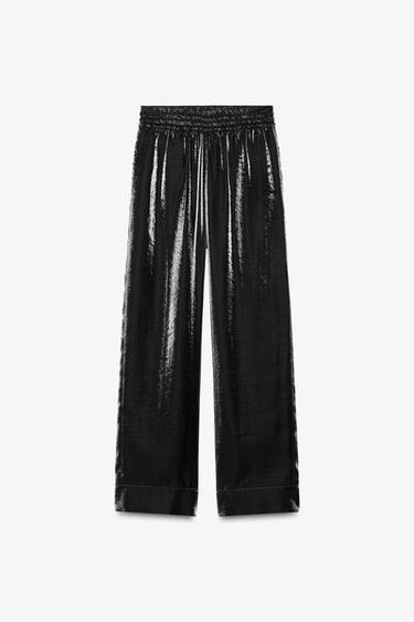 ZW COLLECTION WIDE-LEG TROUSERS - Black by Zara