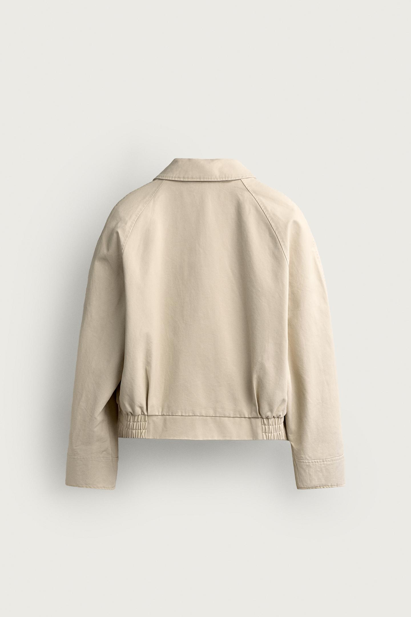 Мужская рубашка Zara Cropped Cotton Overshirt, цвет: Бежевый — фото 8