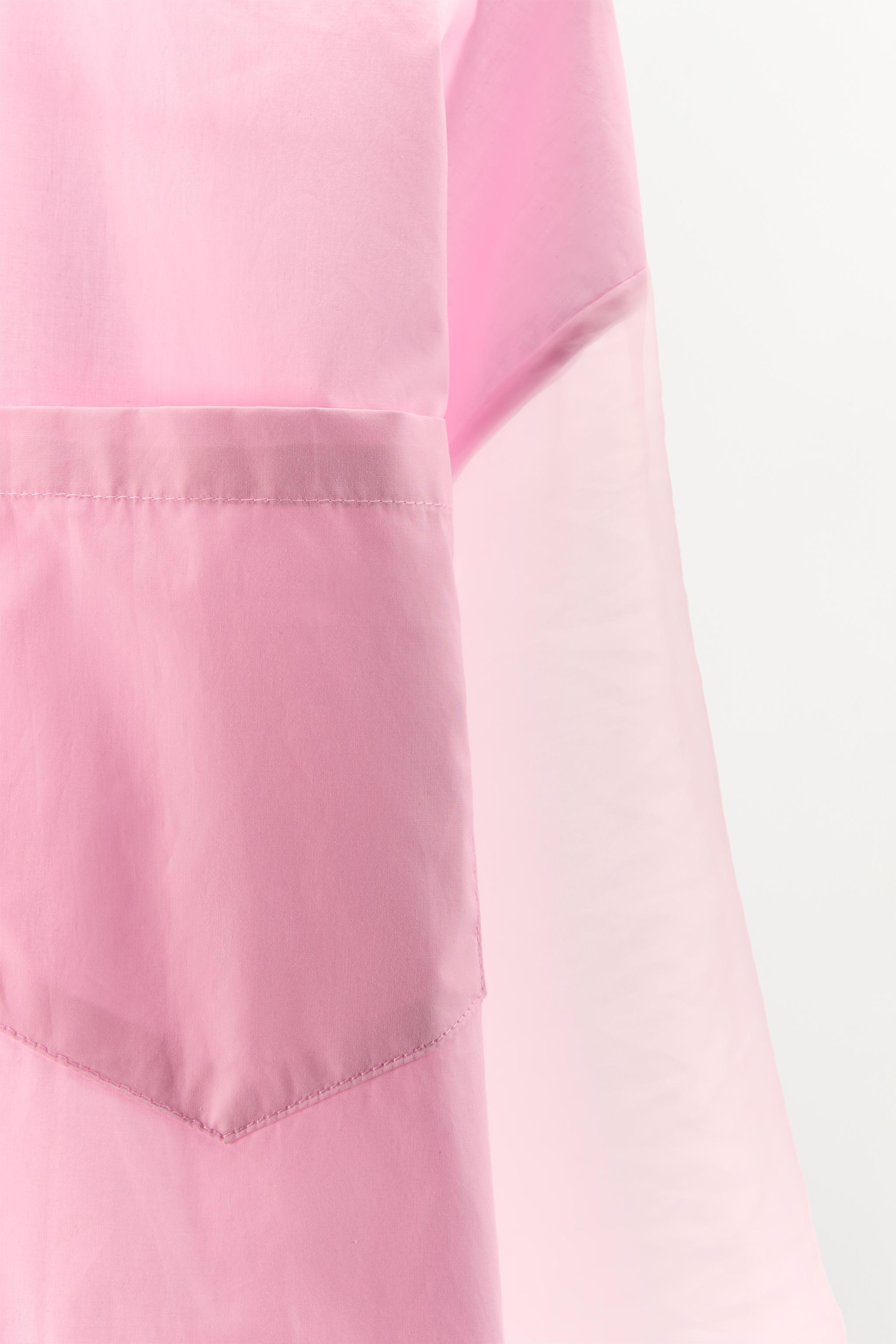 オーバーサイズ コンビ オーガンザシャツ - ピンク | ZARA Japan