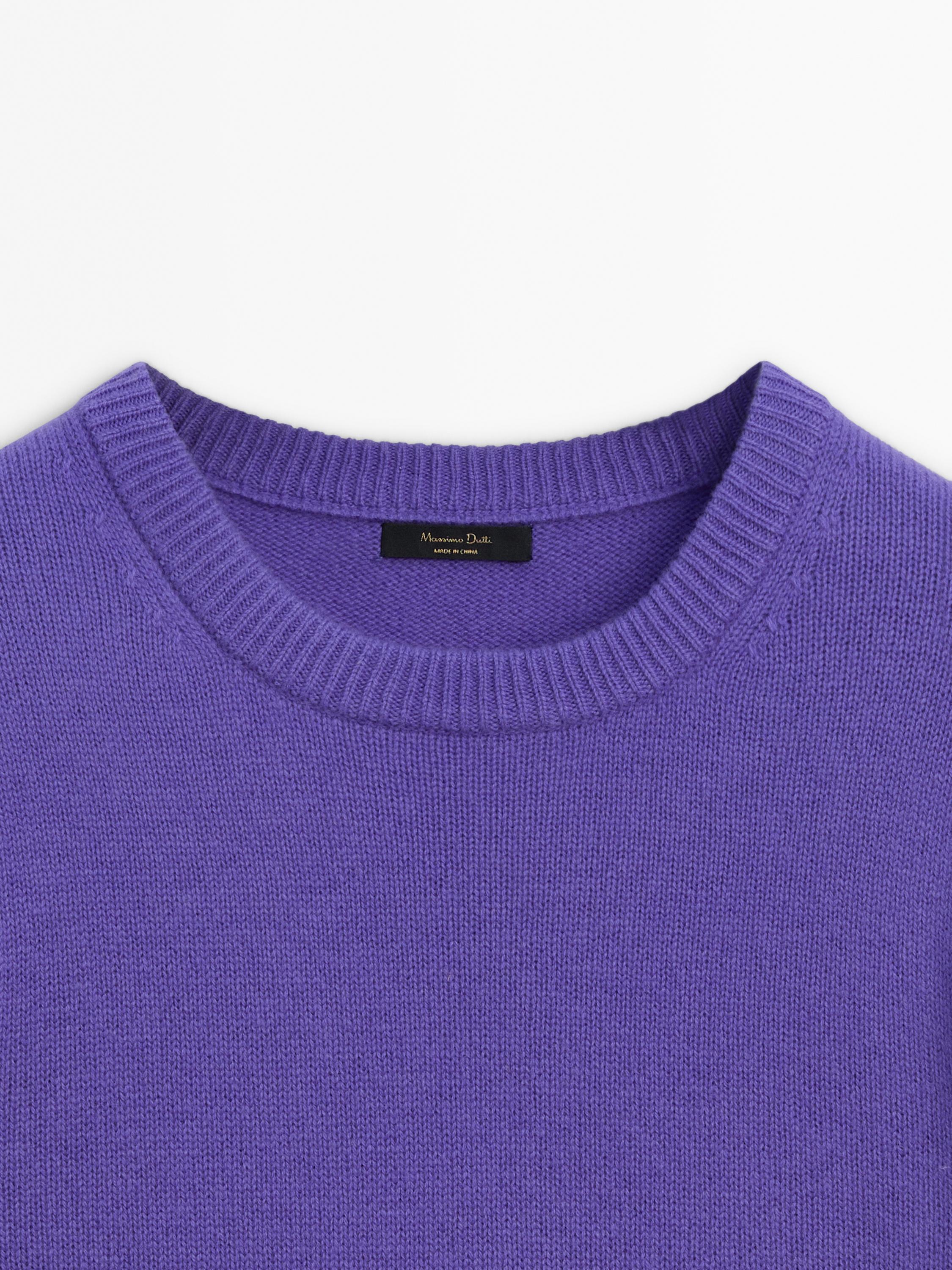 Wool blend crew neck sweater