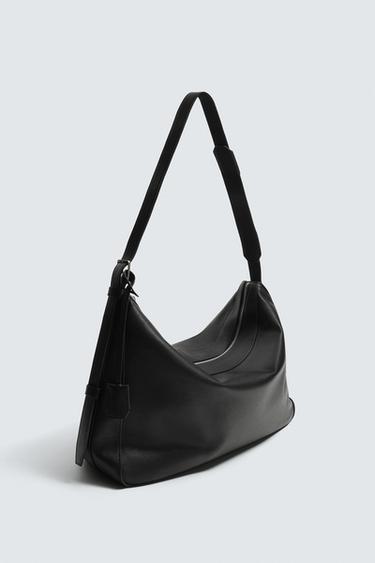 SAC PORTÉ ÉPAULE EN CUIR - Noir de Zara - Image 3