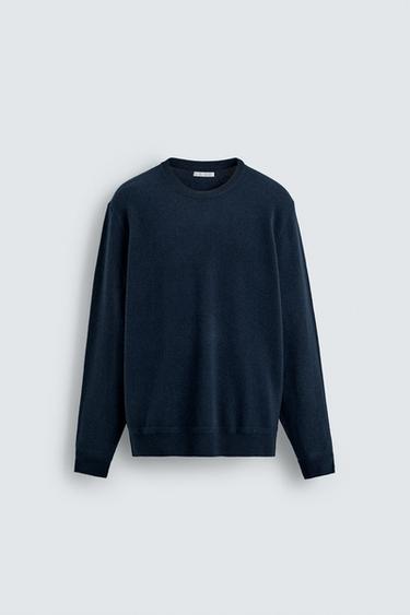 WOOL - CASHMERE SWEATER - Navy blue by Zara