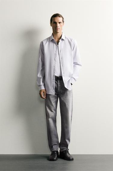 CAMISA SLIM FIT XADREZ - Cinza-pérola da Zara - Imagem 0