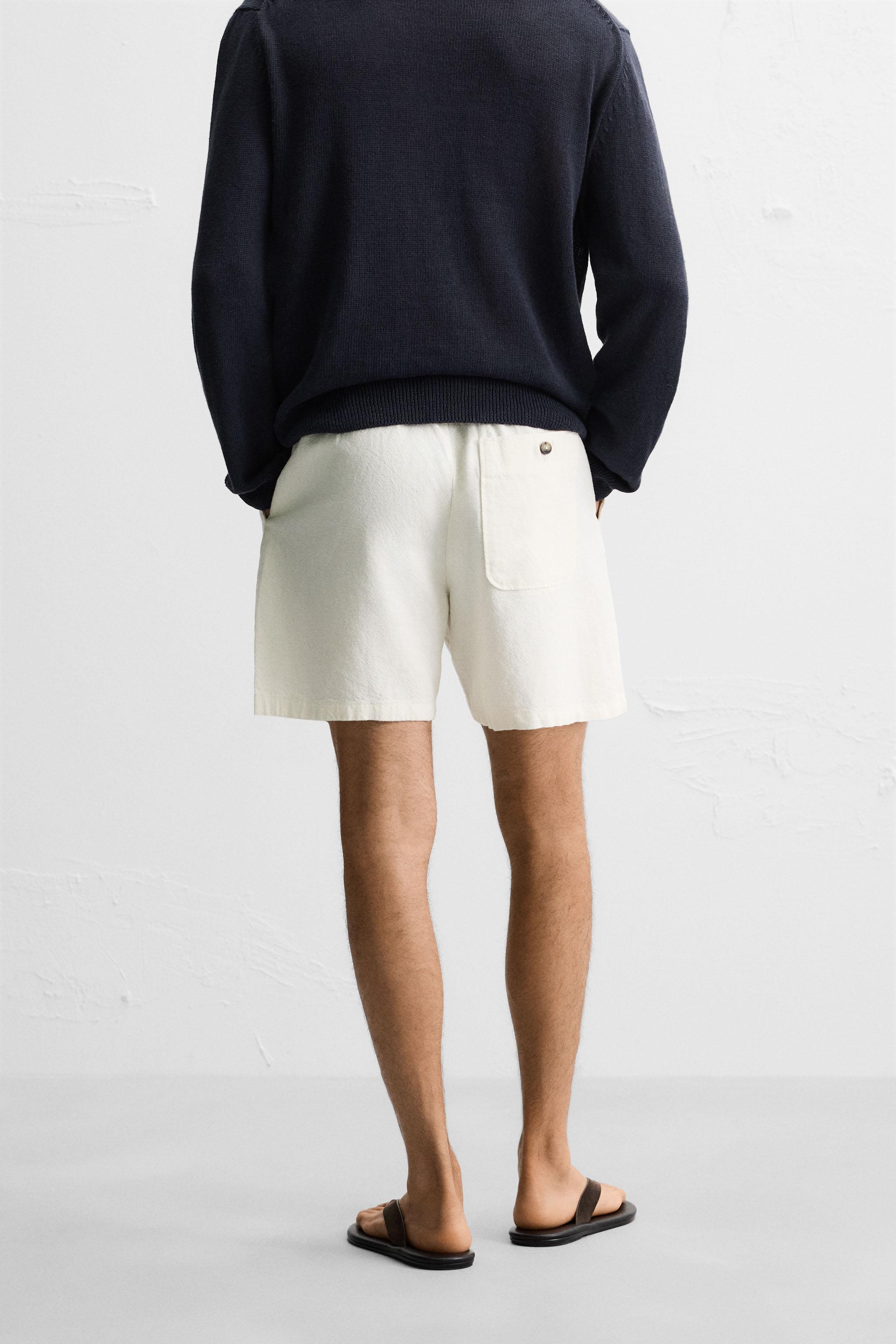 ZARA リネンブレンド ハイウエスト バミューダパンツ 2765/709 リネンハイウエストバミューダパンツ - ブラック | ZARA Japan