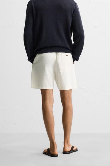 BERMUDA EN LIN ET COTON - Blanc de Zara - Image 2