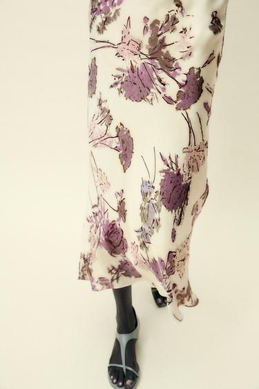 FLORAL MIDI SKIRT - Multicoloured by Zara