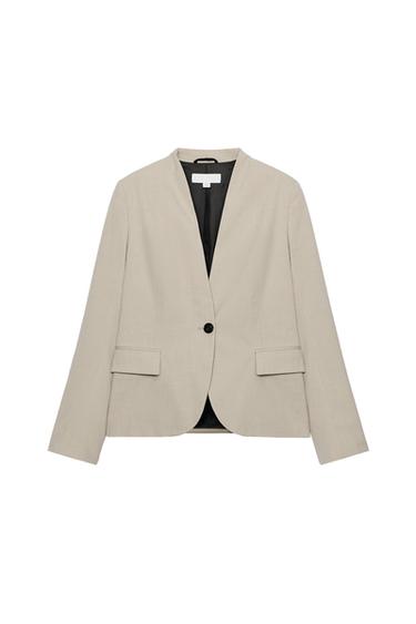 VESTE AJUSTÉE À ÉPAULETTES - Sable de Zara
