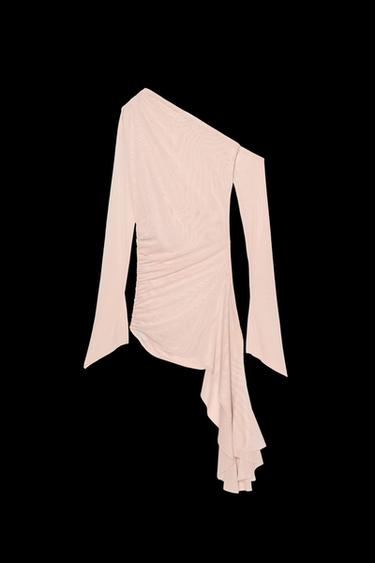 ASYMMETRISCHES TÜLL-TOP - Altrosa von Zara - Bild 0
