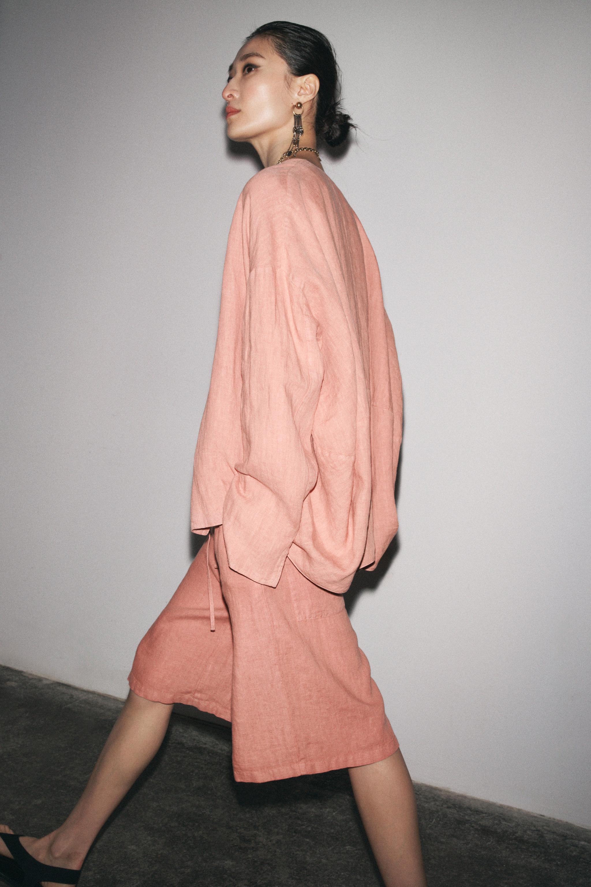 【ZARA】リネン100%ボンバージャケット ZW COLLECTION 3004/909 ZARA】リネン100%ボンバージャケット ZW COLLECTION 3004/909