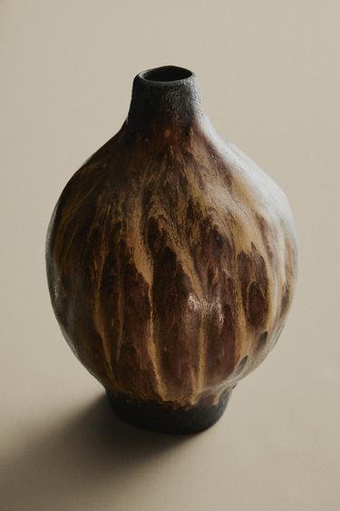 Zara IRREGULAR CERAMIC VASE - Dark yellow