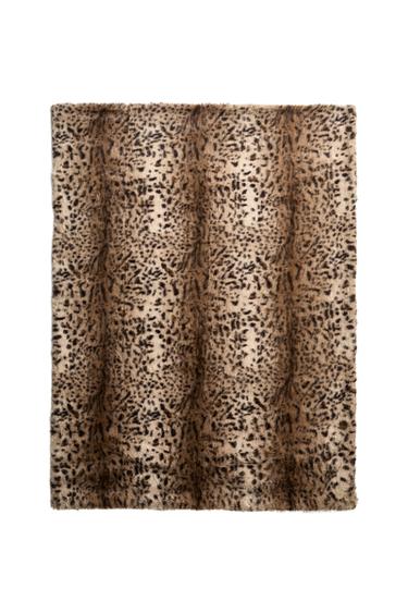 COUVERTURE FOURRURE IMPRIMÉ ANIMAL - Beige de Zara