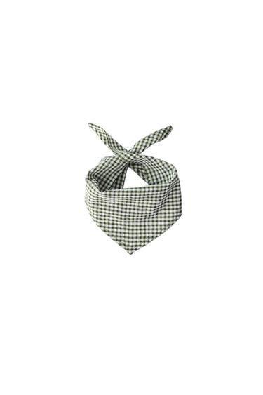 GINGHAM CHECK BANDANA - Green / Ecru by Zara