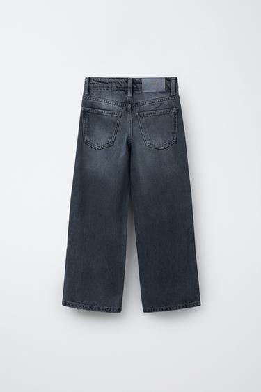 WIDE-LEG JEANS WITH SHINY FRINGING - Blue / Grey by Zara - Image 1