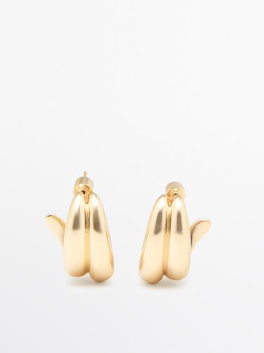 Zara Wraparound hoop earrings - Golden