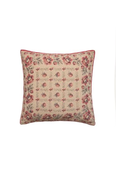 CAPA DE ALMOFADA COM ESTAMPA FLORAL - Bege da Zara