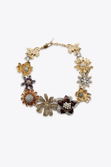 FLOWER JEWEL GLITTER NECKLACE - Multicoloured by Zara - Image 0