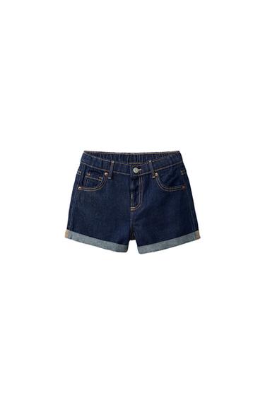 BERMUDA EN JEAN MOM FIT - Bleu de Zara