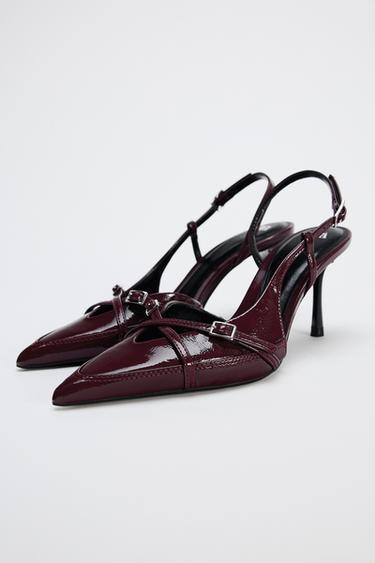 CHAUSSURES À TALONS AVEC BRIDES ET BOUCLES - Bordeaux de Zara - Image 3