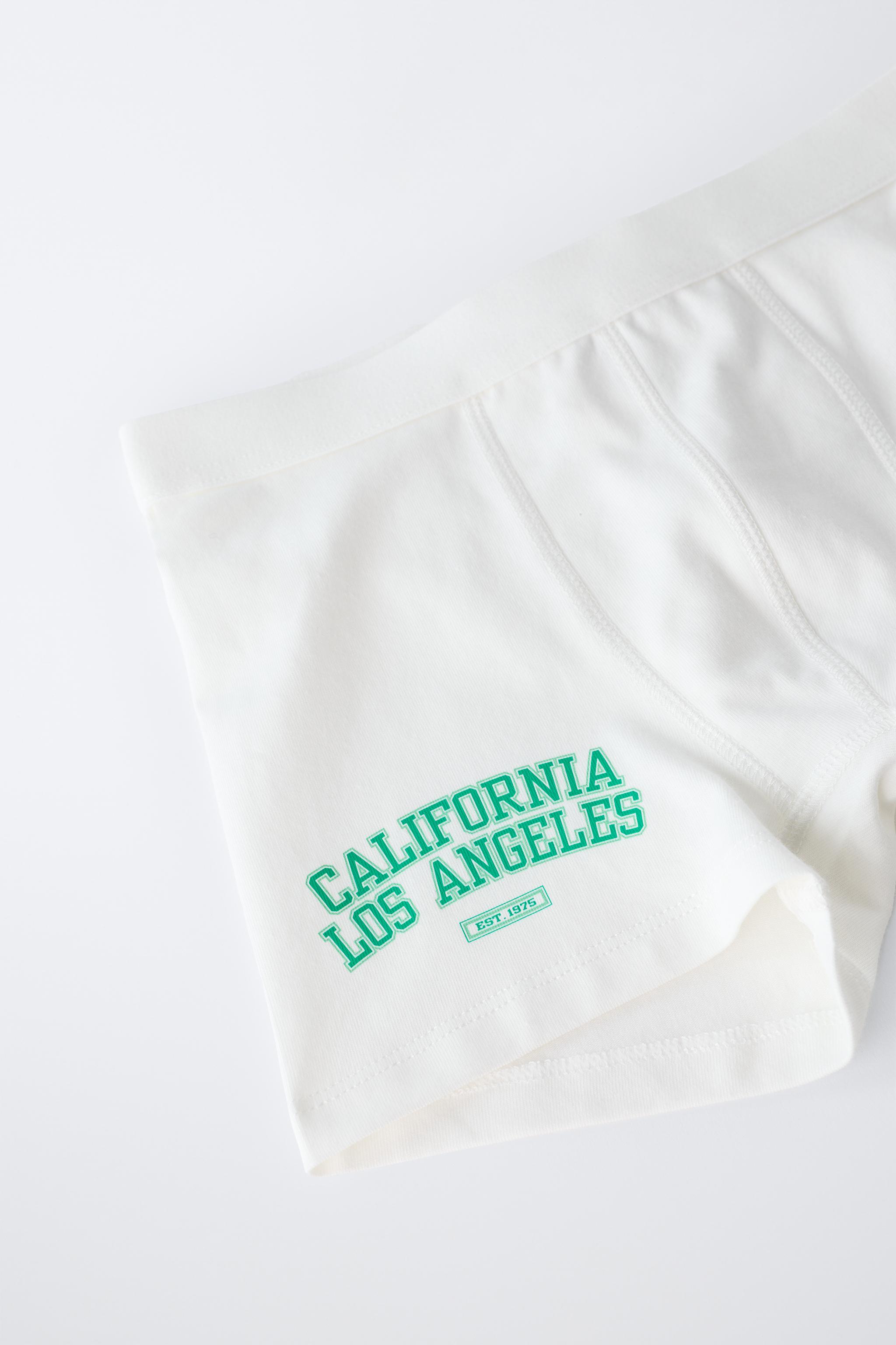 AGES 6-14 / FIVE-PACK OF TEXT PRINT BOXERS
