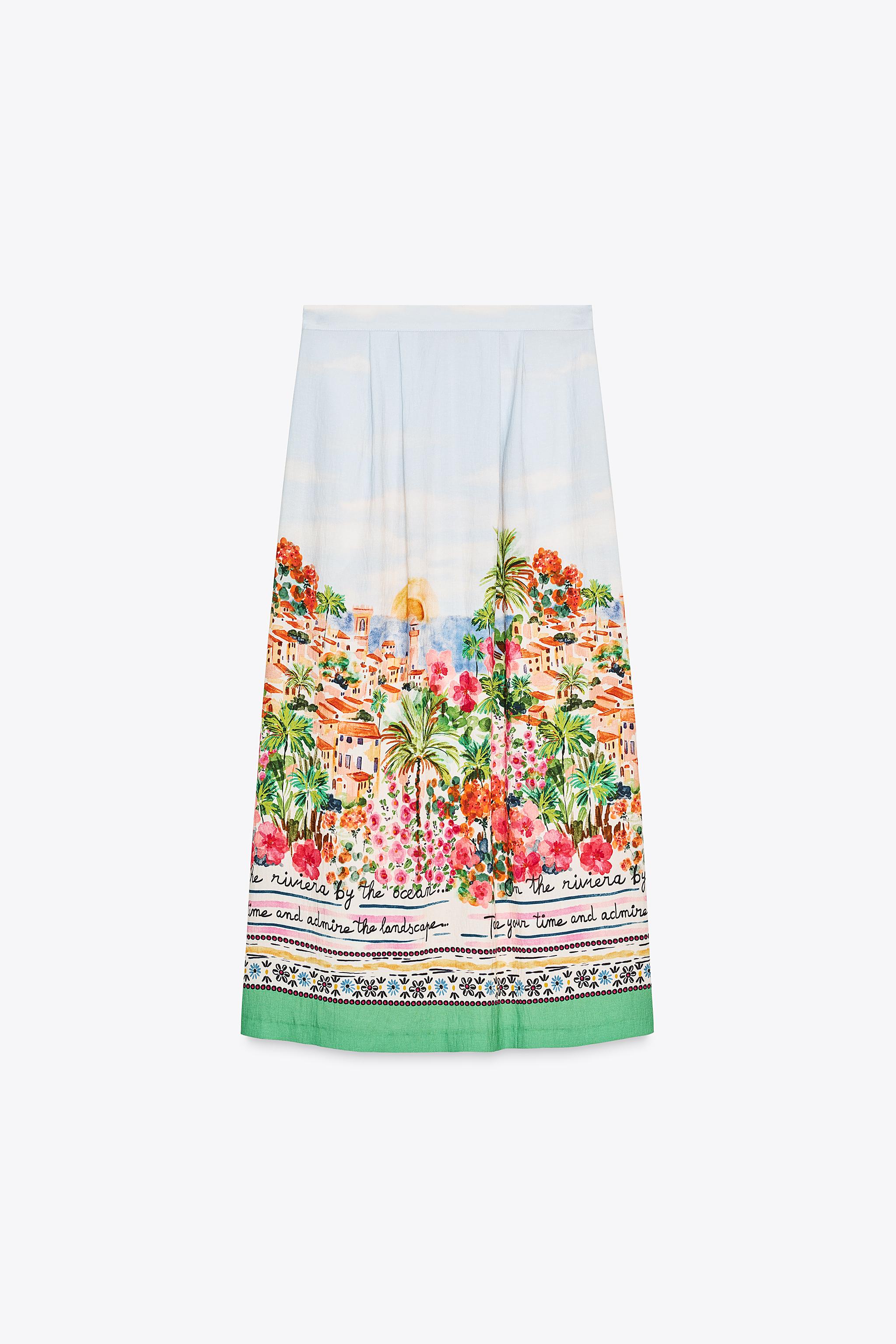 スカート ZARA WOMAN SS25 PRINTED LAYERED MIDI SKIRT 3787/348/330 PRINTED LAYERED MIDI SKIRT - Multicolored | ZARA United States