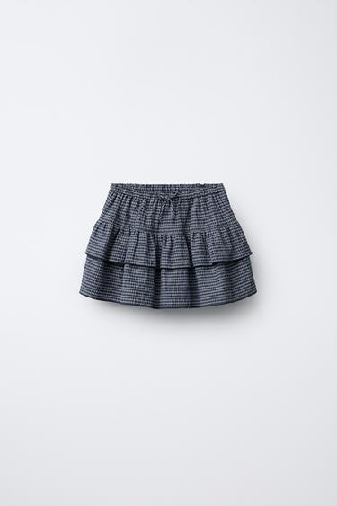 CHECK BERMUDA SKORT - Navy blue by Zara