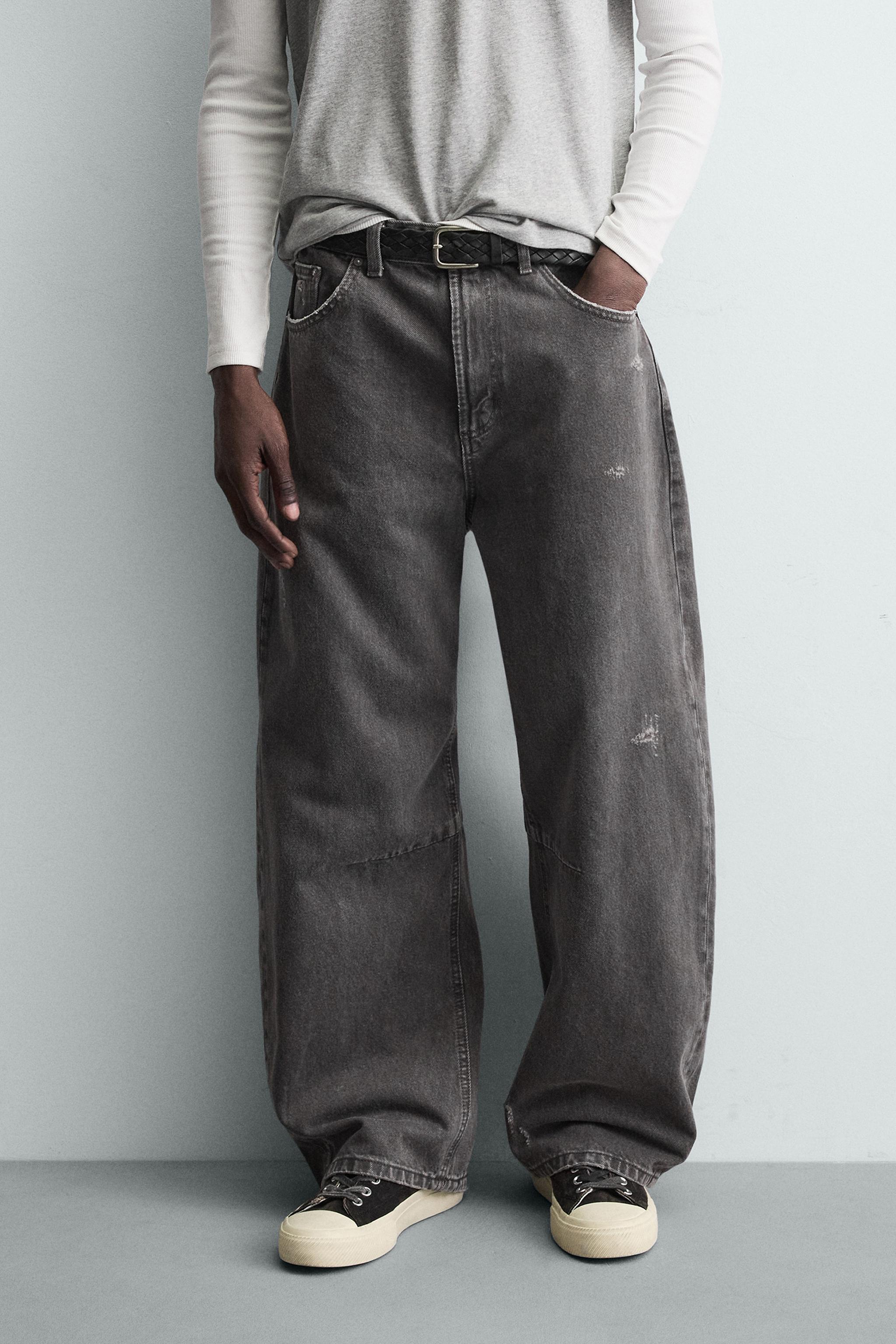 PANTALON BARREL FIT DÉLAVÉ