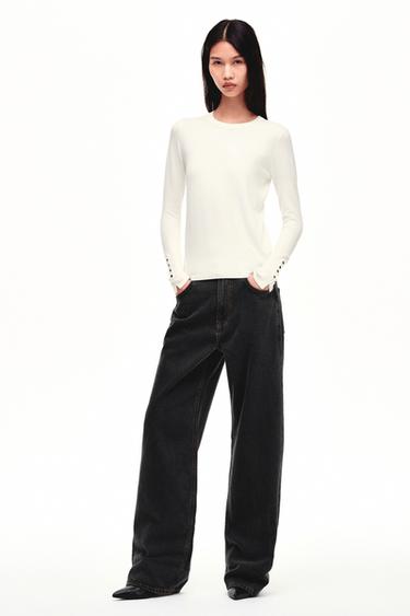 Zara 基本款平紋針織衫 - 裸色