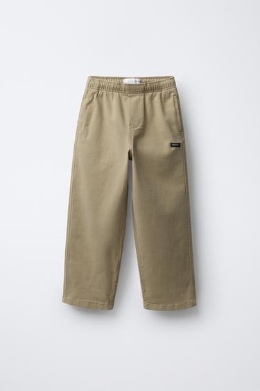 PANTALÓN STRAIGHT ETIQUETA - Beige de Zara