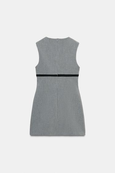 SATIN BOW MINI DRESS - Light grey by Zara - Image 8