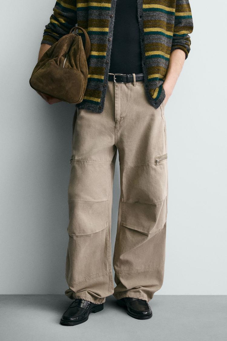 ZARA PARACHUTE CARGO TROUSERS