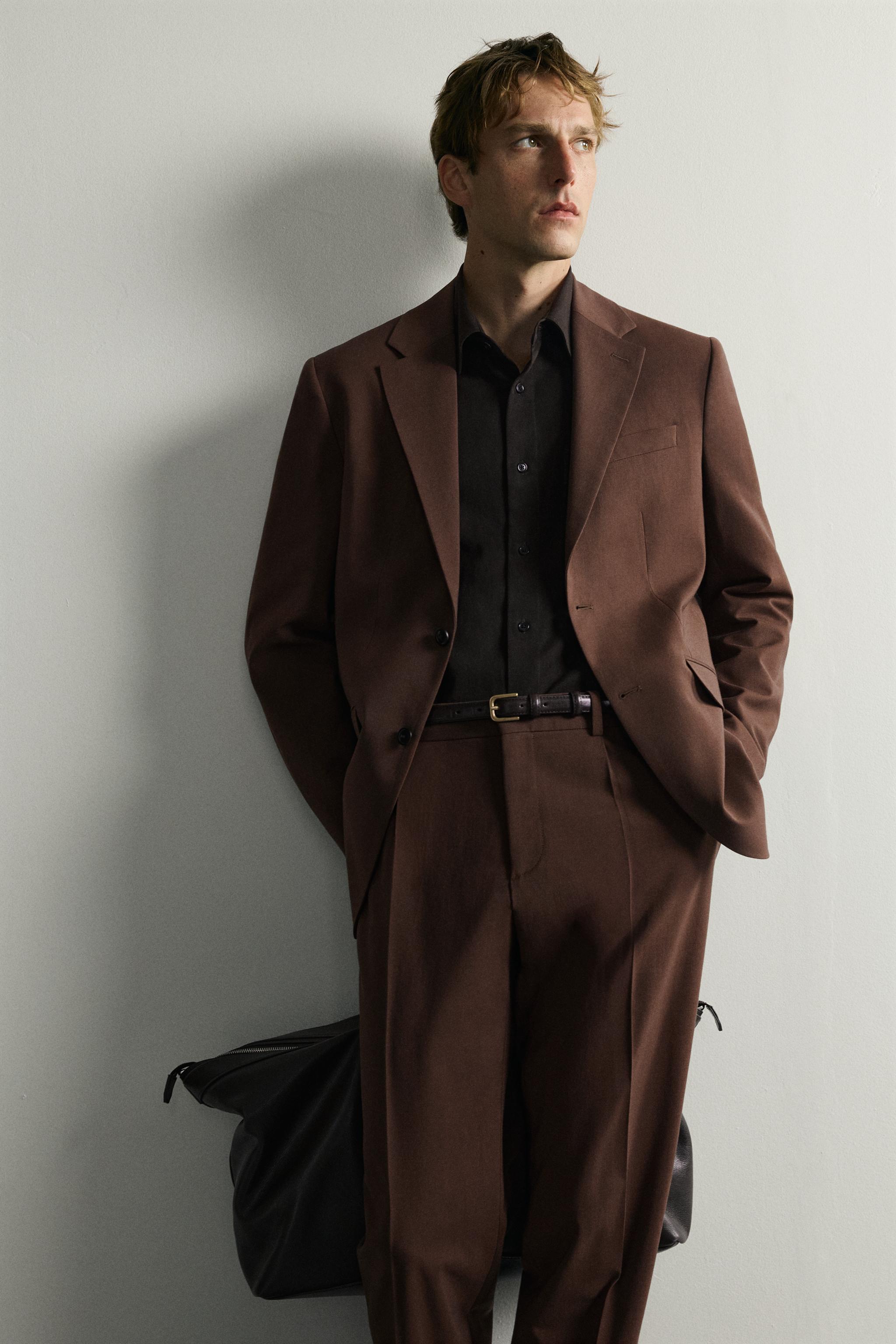 Мужские пиджаки Zara REGULAR FIT SUIT BLAZER — фото 6