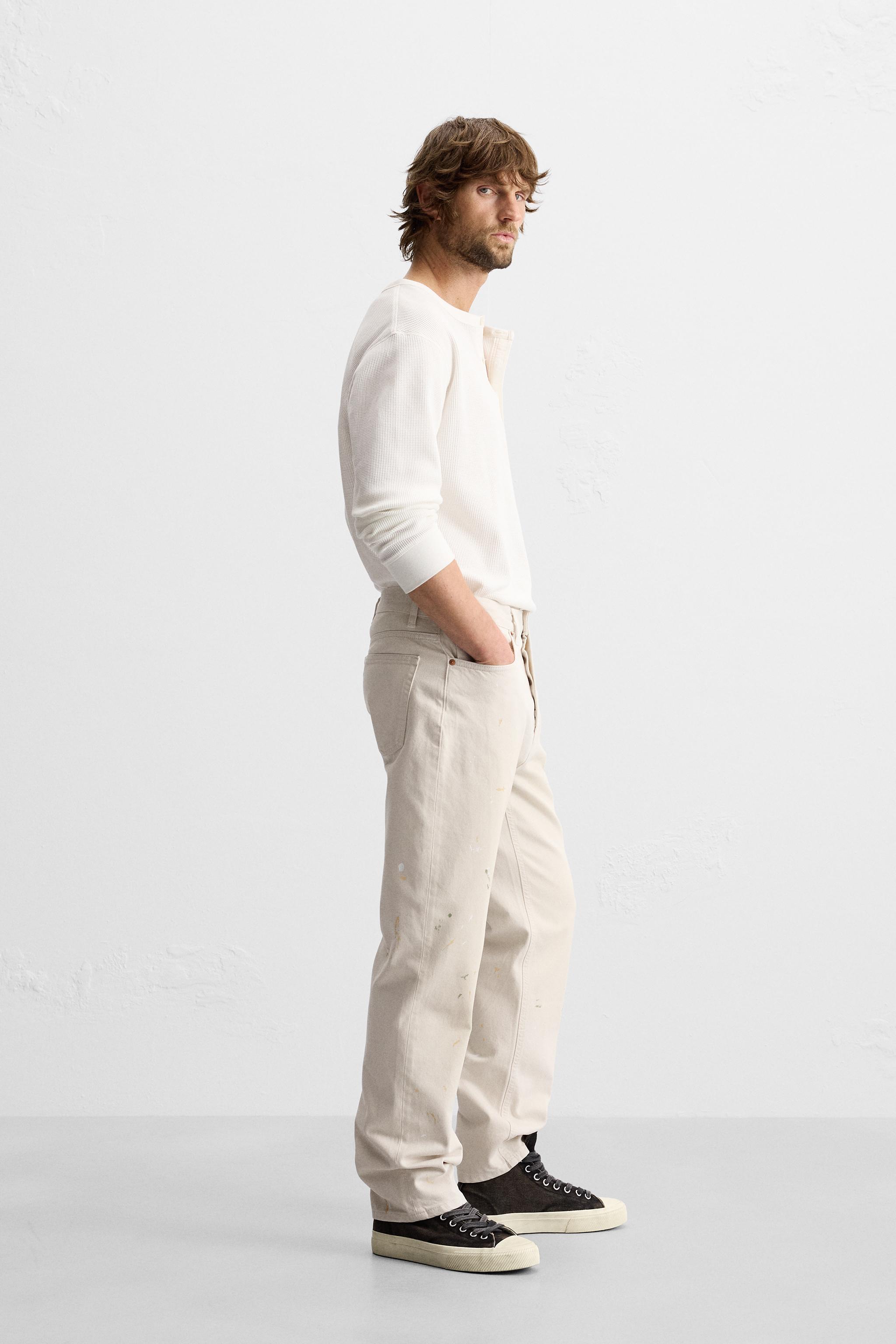 【ZARA】ペイントスプラッター ストレートフィットデニムパンツ ペイントスプラッター ストレートフィットデニムパンツ