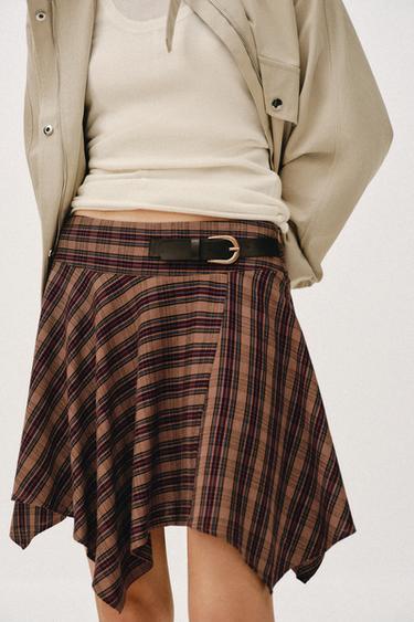 CHECK MINI SKIRT WITH BELT LOOP - Multicoloured by Zara - Image 2