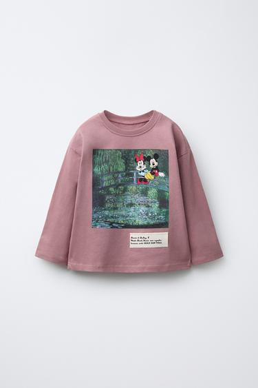 CAMISETA CUADRO MONET MICKEY Y MINNIE MOUSE © DISNEY - Malva oscuro de Zara