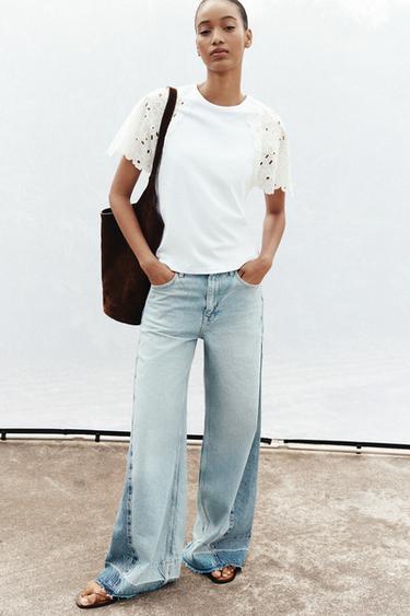 T-SHIRT MIT ÄRMELSTICKEREI - Weiß von Zara - Bild 0