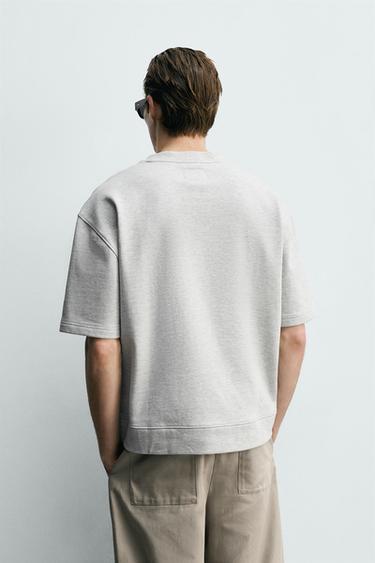 SWEAT COL ROND COUPE AMPLE - Gris chiné de Zara - Image 2