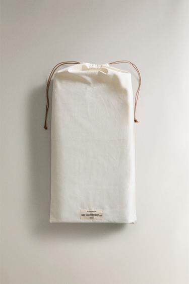 FOLDABLE LEATHER YOGA MAT - Ecru by Zara - Image 4
